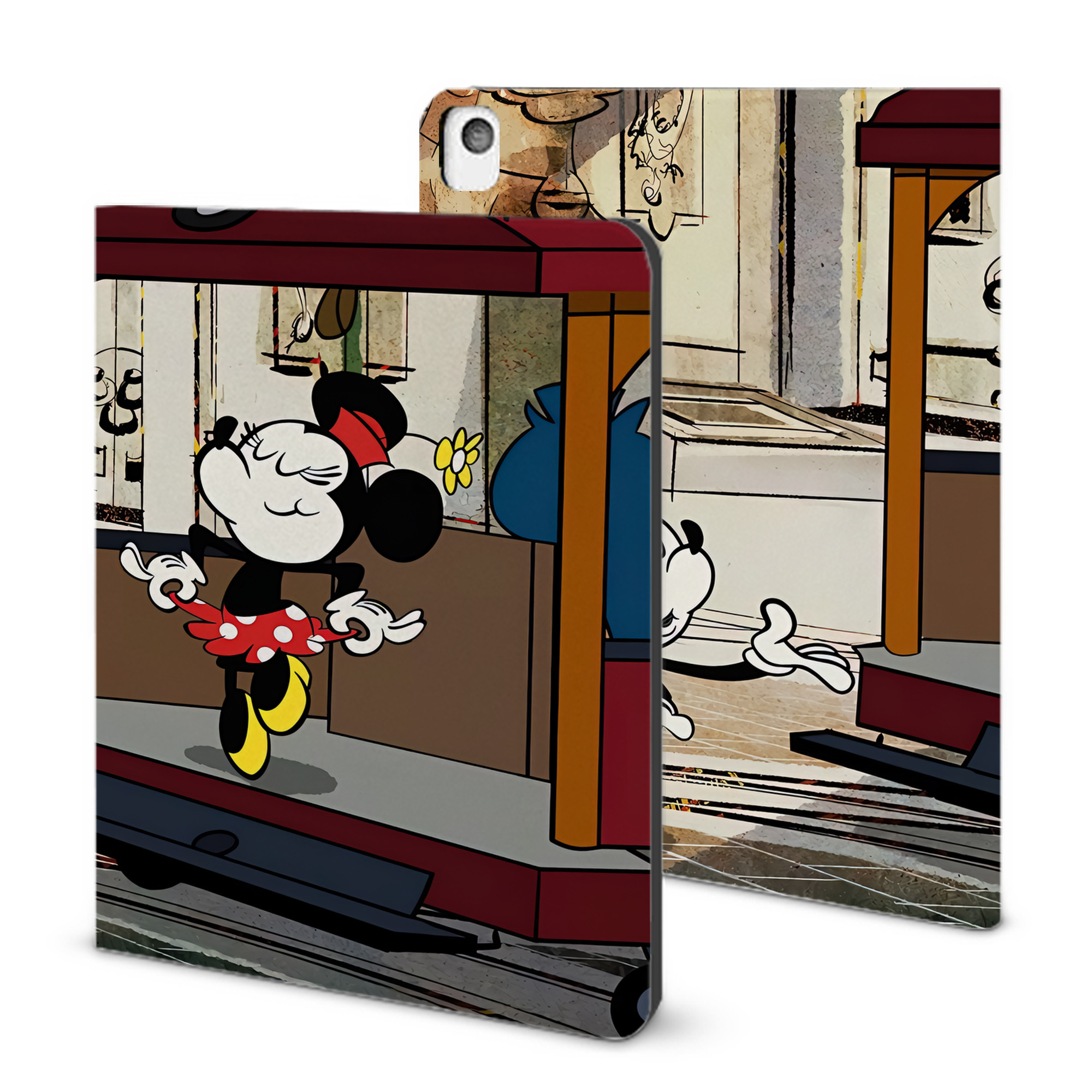 （画像用） ミッキーマウス Mickey Mouse IPadケース ペンホルダー付き ブックスタイルデザイン